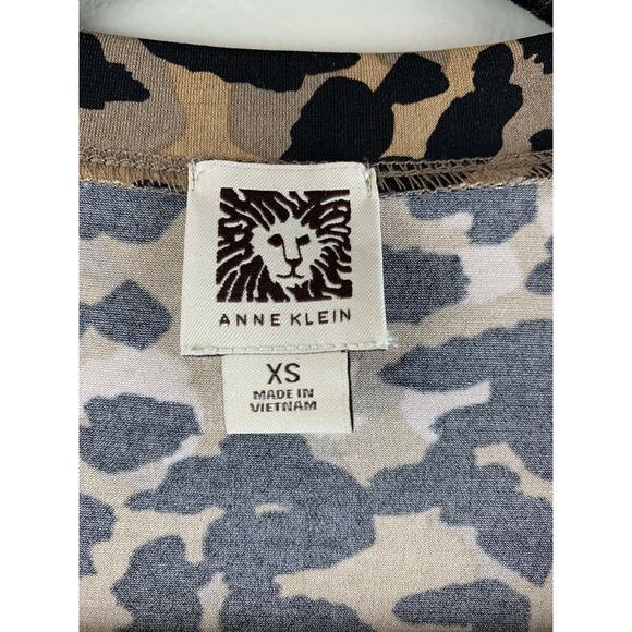 Anne Klein Leopard Print Button Blouse Cardigan XS Extra Small - Picture 5 of 6